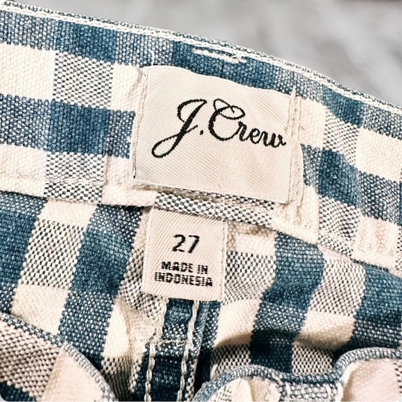 J. Crew ‘10” Vintage Straight Jean’ in Blue & White Gingham Size 27 - Picture 5 of 15